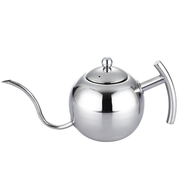 Hand Flush Pot Mocha Coffee Pot Stainless Steel Coffee Pot European Style Stainless Steel Teapot With Strainer, Capacity: 1L(Silver) - free shipping - PMC TechLife - Order now!