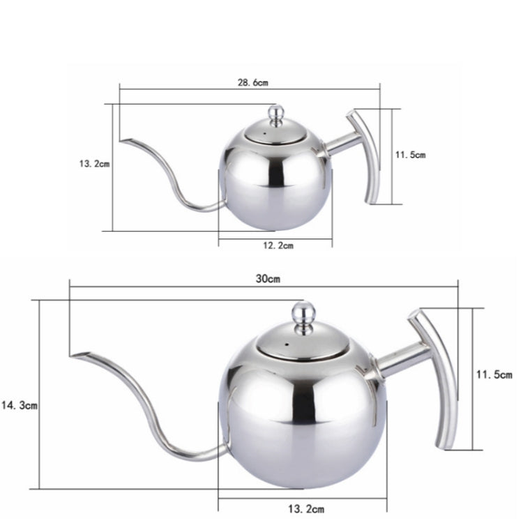Hand Flush Pot Mocha Coffee Pot Stainless Steel Coffee Pot European Style Stainless Steel Teapot With Strainer, Capacity: 1L(Silver) - free shipping - PMC TechLife - Order now!