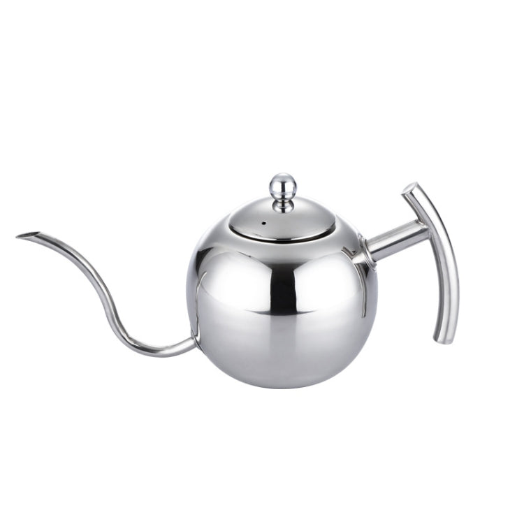 Hand Flush Pot Mocha Coffee Pot Stainless Steel Coffee Pot European Style Stainless Steel Teapot With Strainer, Capacity: 0.85L(Silver) - free shipping - PMC TechLife - Order now!