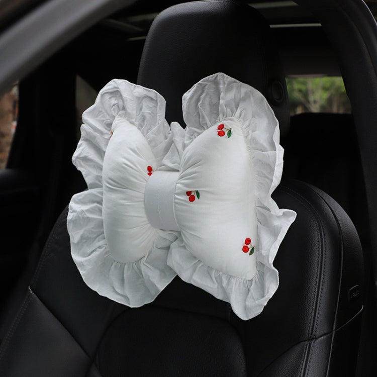 Bow Car Head Pillow Car Seat Neck Pillow Comfortable Cotton Car Supplies, Colour: Cherry Headrest - Seat Accessories by PMC TechLife | Online Shopping South Africa | PMC TechLife | Buy Now Pay Later Mobicred