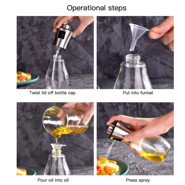 200ml Stainless Steel Glass Bottle Barbecue Cooking Seasoning Oil Pot Sprayer Oil Injection Kettle Oil Spray Bottle - Condiment Bottles & Hip Flasks by PMC TechLife | Online Shopping South Africa | PMC TechLife