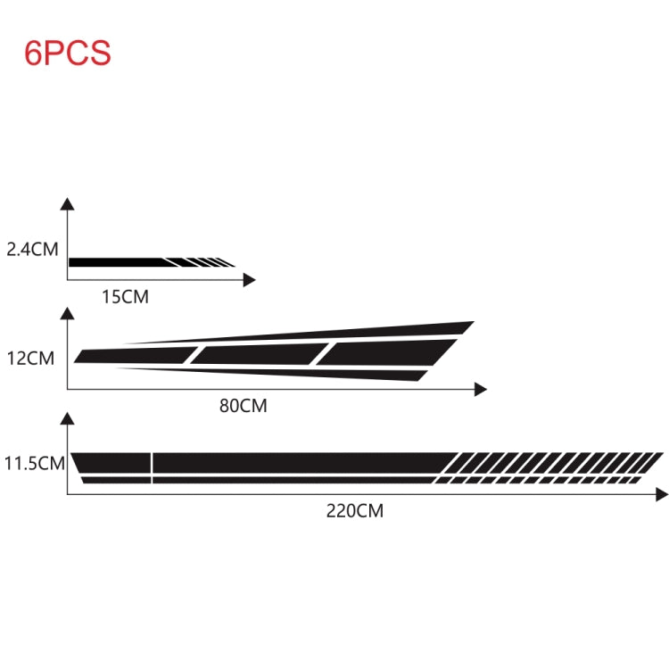 D-1037 Striped Car Sticker Car Side Door Cover Rearview Mirror Combination Sticker(Black) - Decorative Sticker by PMC Jewellery | Online Shopping South Africa | PMC Jewellery | Buy Now Pay Later Mobicred