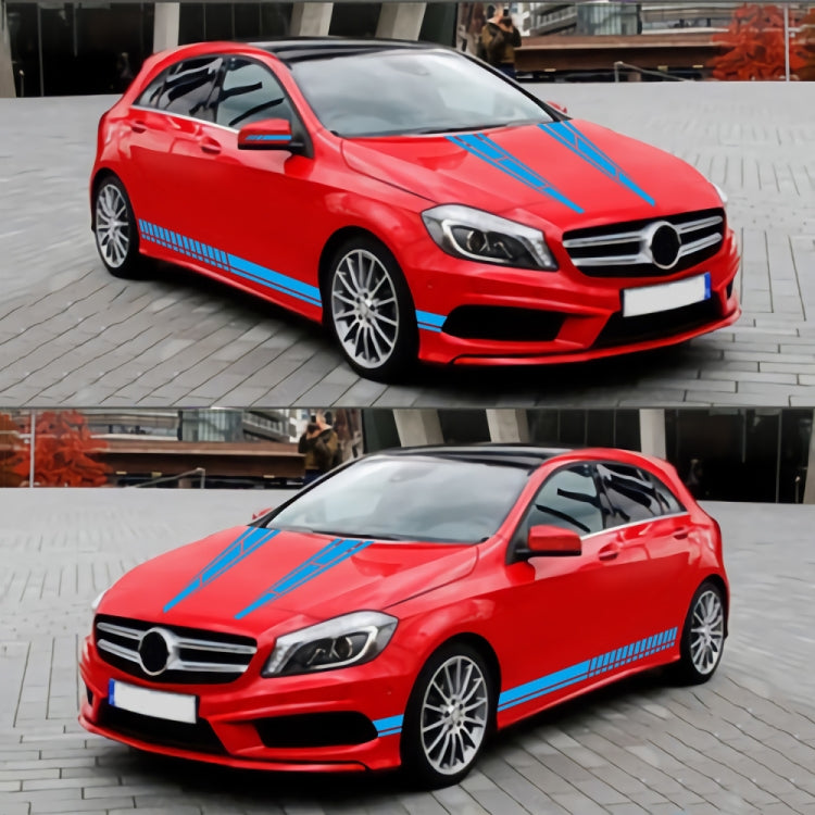 D-1037 Striped Car Sticker Car Side Door Cover Rearview Mirror Combination Sticker(Blue) - Decorative Sticker by PMC Jewellery | Online Shopping South Africa | PMC Jewellery | Buy Now Pay Later Mobicred