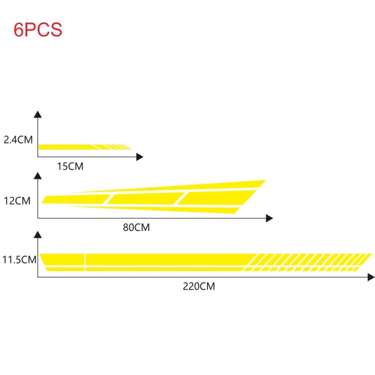 D-1037 Striped Car Sticker Car Side Door Cover Rearview Mirror Combination Sticker(Yellow) - Decorative Sticker by PMC Jewellery | Online Shopping South Africa | PMC Jewellery | Buy Now Pay Later Mobicred