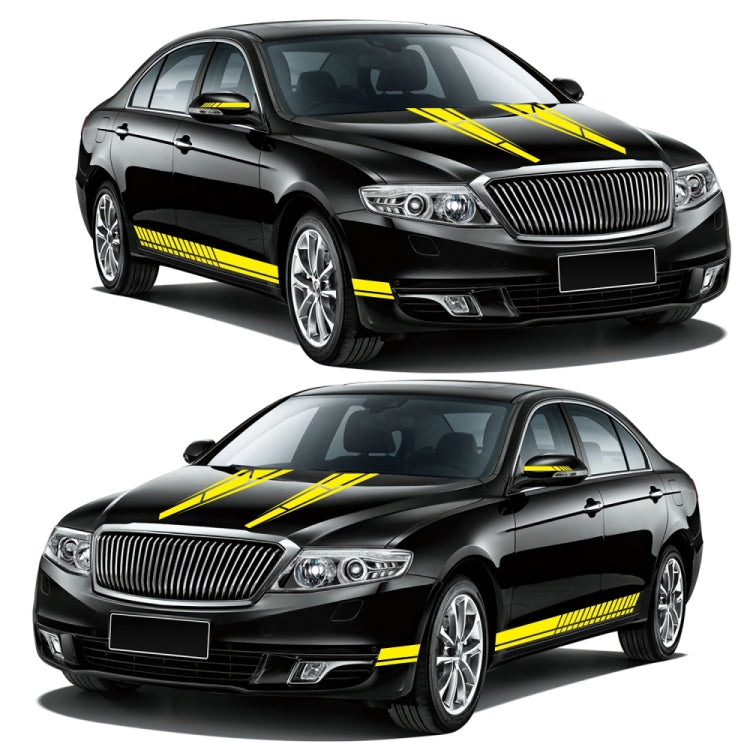 D-1037 Striped Car Sticker Car Side Door Cover Rearview Mirror Combination Sticker(Yellow) - Decorative Sticker by PMC Jewellery | Online Shopping South Africa | PMC Jewellery | Buy Now Pay Later Mobicred