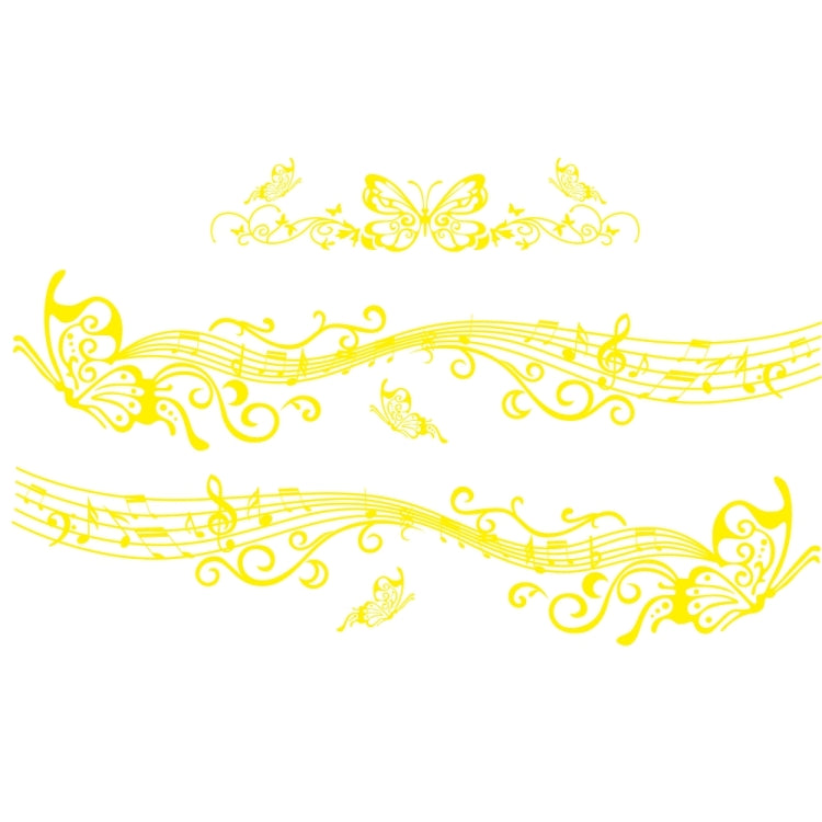 D-347 Butterfly Note Car Sticker Sheet Music Waist Line Body Sticker(Yellow) - Decorative Sticker by PMC TechLife | Online Shopping South Africa | PMC TechLife | Buy Now Pay Later Mobicred