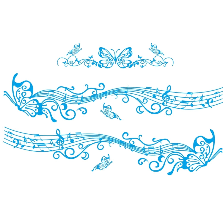 D-347 Butterfly Note Car Sticker Sheet Music Waist Line Body Sticker(Blue) - free shipping - PMC TechLife - Order now!