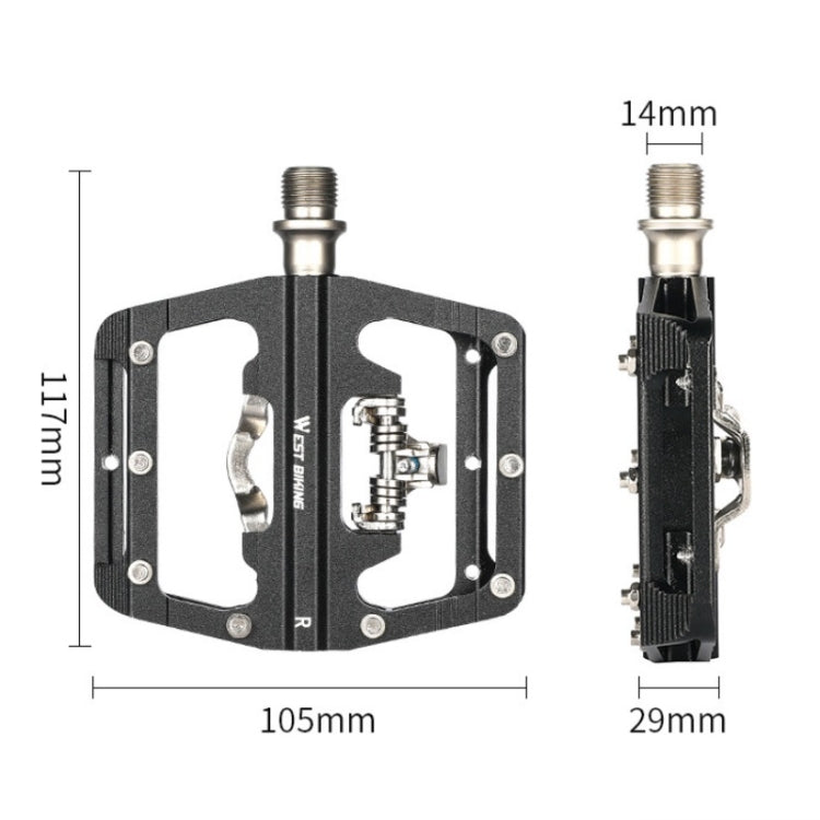 WEST BIKING Bicycle Aluminum Alloy Dual-Purpose Self-Locking Pedals(Black) - free shipping - PMc TechLife - Order now!