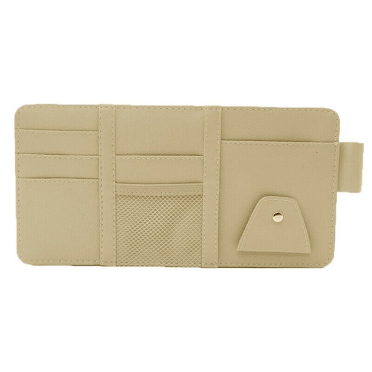 2 PCS Auto Sun Visor Card Clip Business Card Glasses Clip Zipper Car Mobile Phone Document Folder(Beige) - Stowing Tidying by PMC TechLife | Online Shopping South Africa | PMC TechLife | Buy Now Pay Later Mobicred