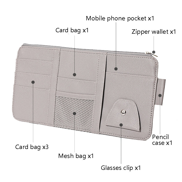 2 PCS Auto Sun Visor Card Clip Business Card Glasses Clip Zipper Car Mobile Phone Document Folder(Red) - Stowing Tidying by PMC TechLife | Online Shopping South Africa | PMC TechLife | Buy Now Pay Later Mobicred