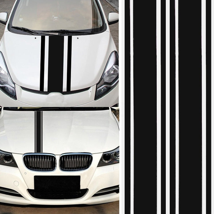 Car Hood Stickers Modified Racing Striped Ethylene Body Sticker(Black) - Decorative Sticker by PMC TechLife | Online Shopping South Africa | PMC TechLife | Buy Now Pay Later Mobicred