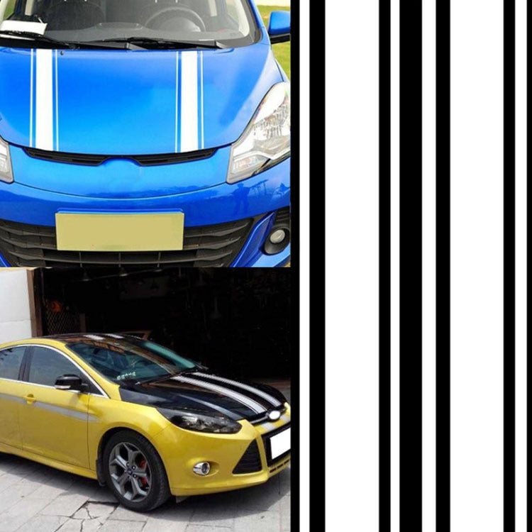Car Hood Stickers Modified Racing Striped Ethylene Body Sticker(White) - free shipping - PMC TechLife - Order now!