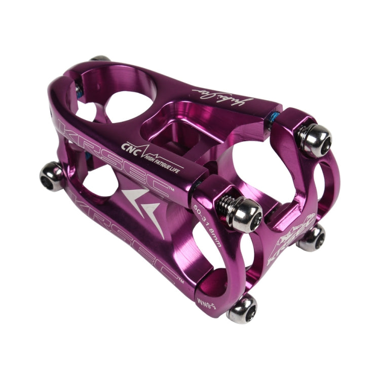 KRSEC CNC Ultra Light Short-Handed Mountain Bike Aluminum Alloy 50mm Riser, Colour: Purple - Bicycle Grips by PMc TechLife | Online Shopping South Africa | PMc TechLife | Buy Now Pay Later Mobicred