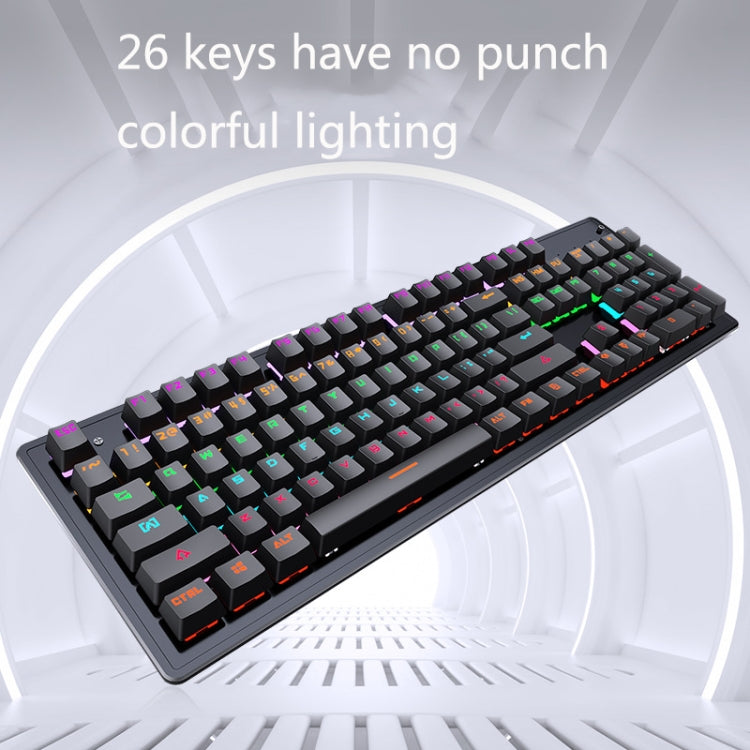 LEAVEN K880 104 Keys Gaming Green Axis Office Computer Wired Mechanical Keyboard, Cabel Length:1.6m(Black) - free shipping - PMC Jewellery - Order now!