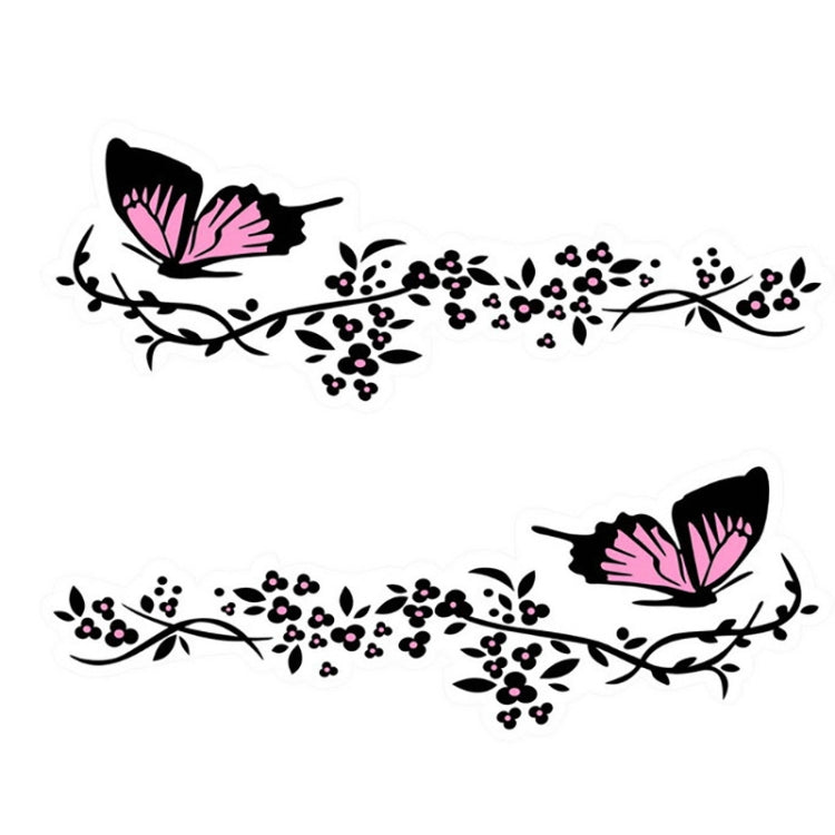 2 Pairs R729 Butterfly Flower Car Sticker Butterfly Love Flower Personality Engine Cover Body Decorative Sticker(Pink) - free shipping - PMC TechLife - Order now!