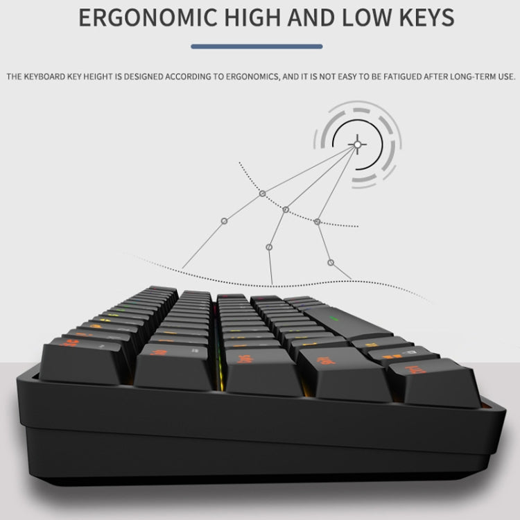 LEAVEN K28 61 Keys Gaming Office Computer RGB Wireless Bluetooth + Wired Dual Mode Mechanical Keyboard, Cabel Length:1.5m, Colour: Red Axis (White) - free shipping - PMC Jewellery - Order now!