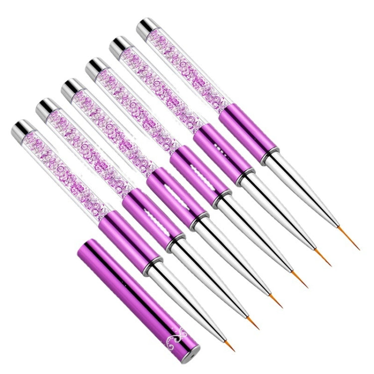 Nail Art Drawing Pen Purple Drill Rod Color Painting Flower Stripe Nail Brush With Pen Cover, Specification: 20mm - free shipping - PMC TechLife - Order now!