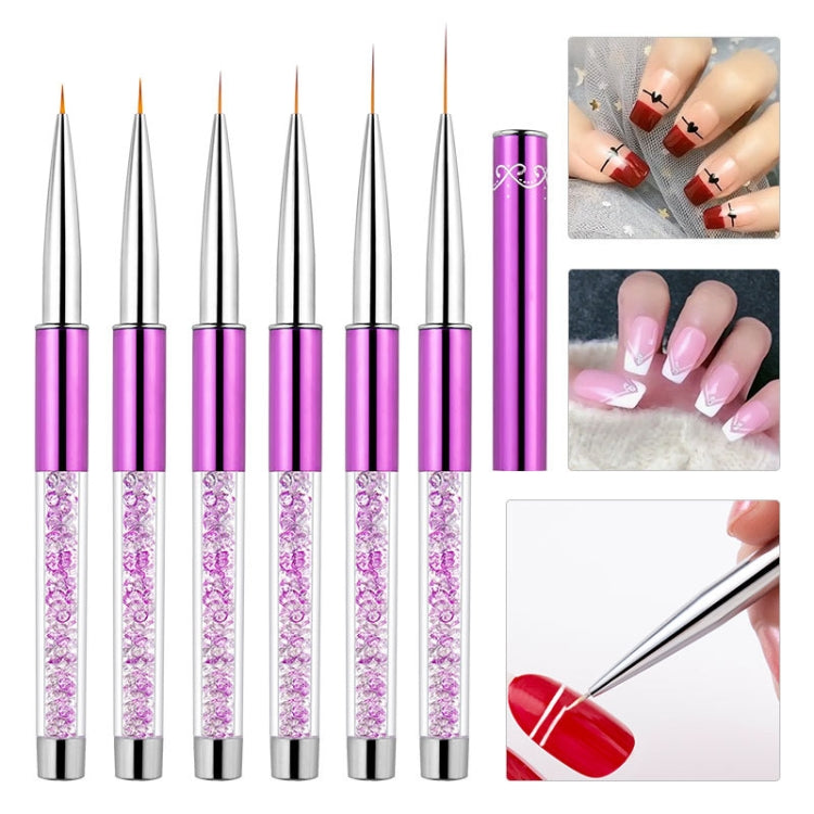 Nail Art Drawing Pen Purple Drill Rod Color Painting Flower Stripe Nail Brush With Pen Cover, Specification: 20mm - free shipping - PMC TechLife - Order now!