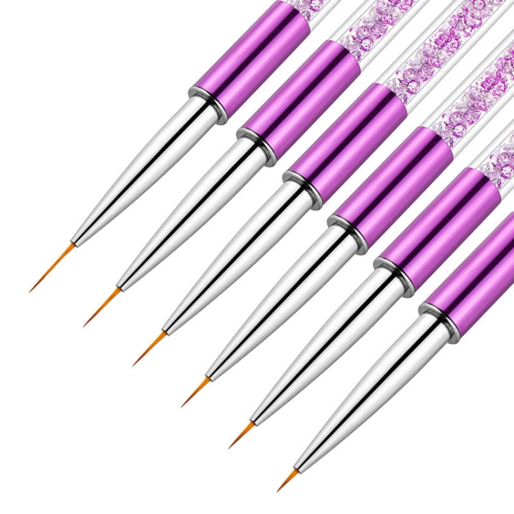 Nail Art Drawing Pen Purple Drill Rod Color Painting Flower Stripe Nail Brush With Pen Cover, Specification: 7mm - free shipping - PMC Jewellery - Order now!