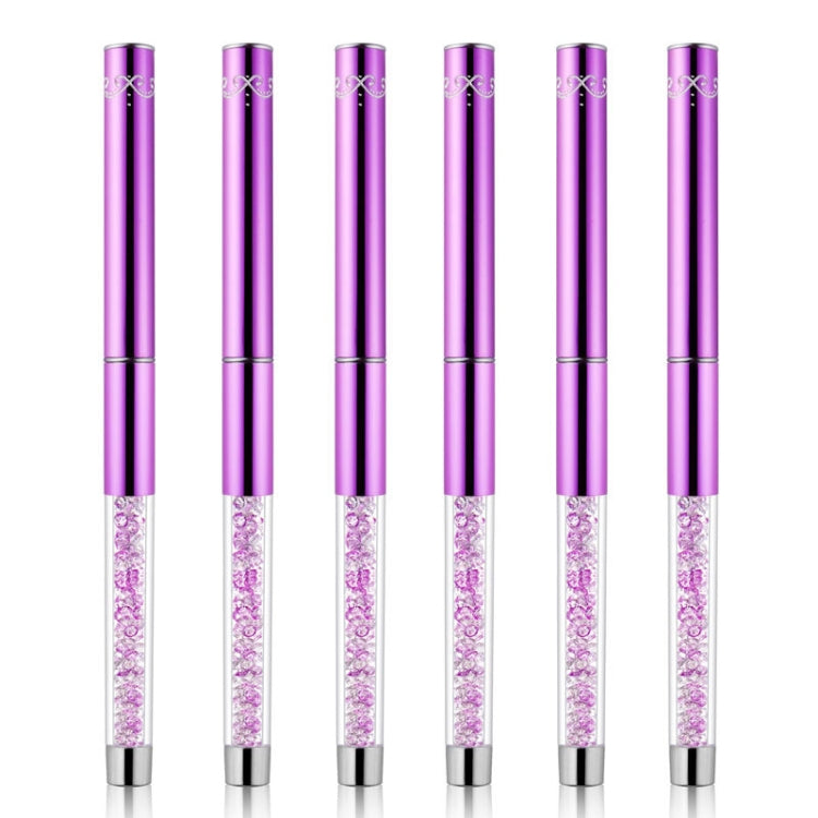 Nail Art Drawing Pen Purple Drill Rod Color Painting Flower Stripe Nail Brush With Pen Cover, Specification: 7mm - free shipping - PMC Jewellery - Order now!
