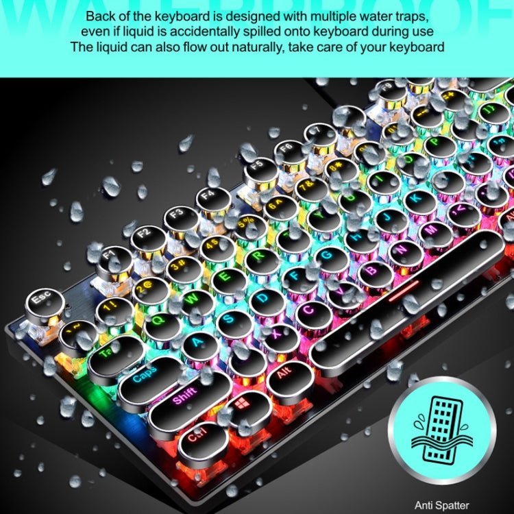 104 Keys Green Shaft RGB Luminous Keyboard Computer Game USB Wired Metal Mechanical Keyboard, Cabel Length:1.5m, Style: Punk Word Through Version (Black) - free shipping - PMC Jewellery - Order now!