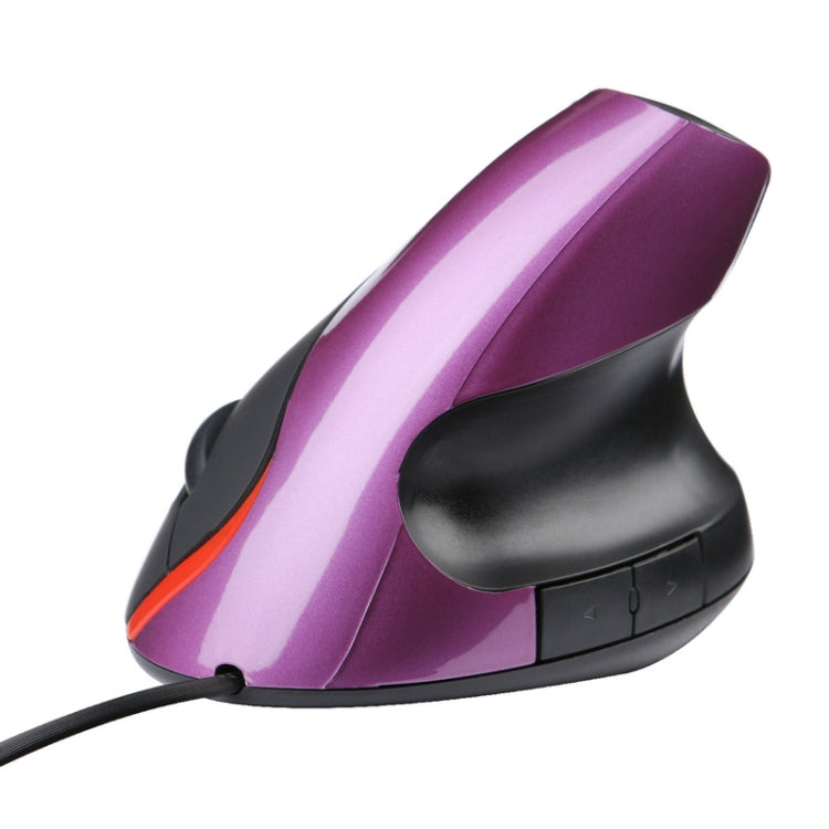 JSY-12 5 Keys USB Wired Vertical Mouse Ergonomic Wrist Brace Optical Mouse(Purple) - Wired Mice by PMC TechLife | Online Shopping South Africa | PMC TechLife | Buy Now Pay Later Mobicred