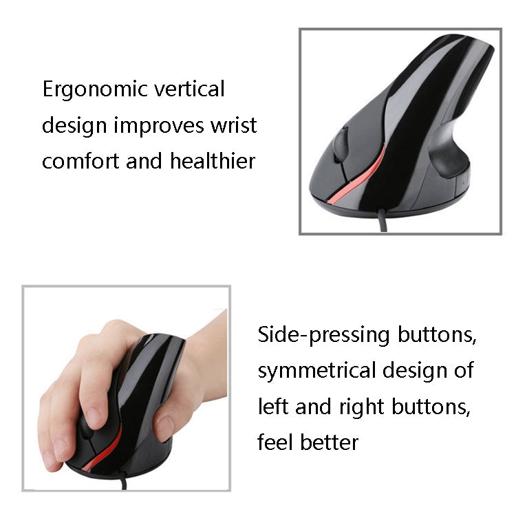 JSY-12 5 Keys USB Wired Vertical Mouse Ergonomic Wrist Brace Optical Mouse(Silver Gray) - Wired Mice by PMC TechLife | Online Shopping South Africa | PMC TechLife | Buy Now Pay Later Mobicred