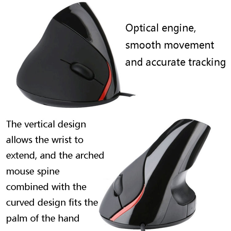JSY-12 5 Keys USB Wired Vertical Mouse Ergonomic Wrist Brace Optical Mouse(Silver Gray) - Wired Mice by PMC TechLife | Online Shopping South Africa | PMC TechLife | Buy Now Pay Later Mobicred