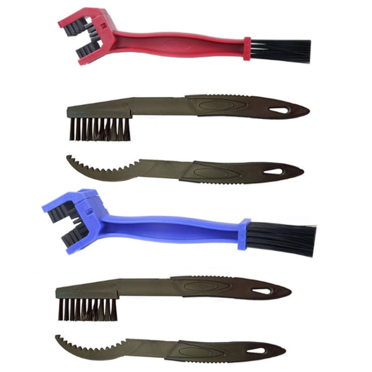 1 Set BG-7168 Bicycle And Motorcycle Cleaning Brush Three-Sided Chain Brush, Colour: Blue + Small Brush - Others by PMC TechLife | Online Shopping South Africa | PMC TechLife
