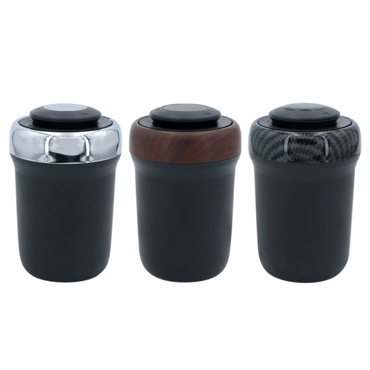 N17D Car Ashtray Arc Spot Tobacco With Lamp and Cover Car Ashtray(Wood Grain) - Ashtrays by PMC TechLife | Online Shopping South Africa | PMC TechLife | Buy Now Pay Later Mobicred