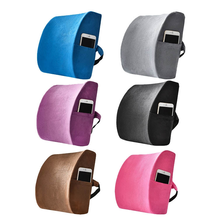 Office Waist Cushion Car Pillow With Pillow Core, Style: Memory Foam(Suede Purple) - free shipping - PMC TechLife - Order now!