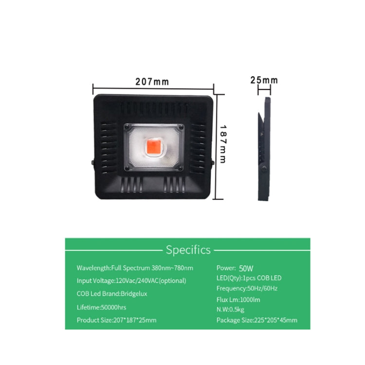 50W Ultra-Thin LED Plant Light, Full Spectrum COB Growth Light, Vegetable, Fruit & Flower Greenhouse Fill Light With Plug, Specification:UK Plug - LED Grow Lights by PMc TechLife | Online Shopping South Africa | PMc TechLife | Buy Now Pay Later Mobicred