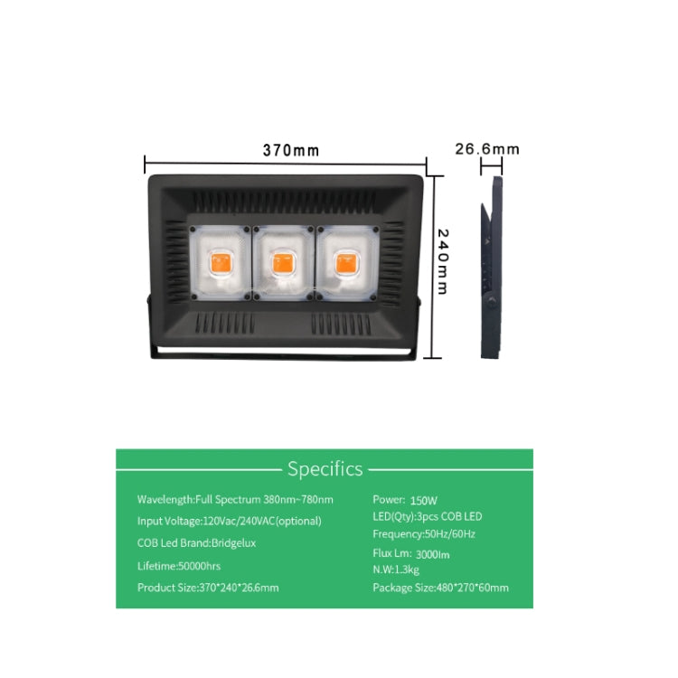 150W Ultra-Thin LED Plant Light, Full Spectrum COB Growth Light, Vegetable, Fruit & Flower Greenhouse Fill Light With Plug, Specification:AU Plug - LED Grow Lights by PMc TechLife | Online Shopping South Africa | PMc TechLife | Buy Now Pay Later Mobicred