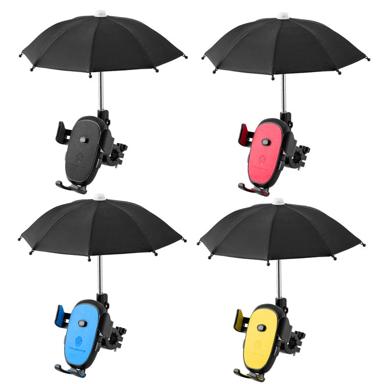 CYCLINGBOX BG-2935 Bicycle Mobile Phone Bracket With Umbrella Waterproof Navigation Electric Car Mobile Phone Frame, Style: Handlebar Installation (Blue) - Holders by CYCLINGBOX | Online Shopping South Africa | PMC TechLife | Buy Now Pay Later Mobicred