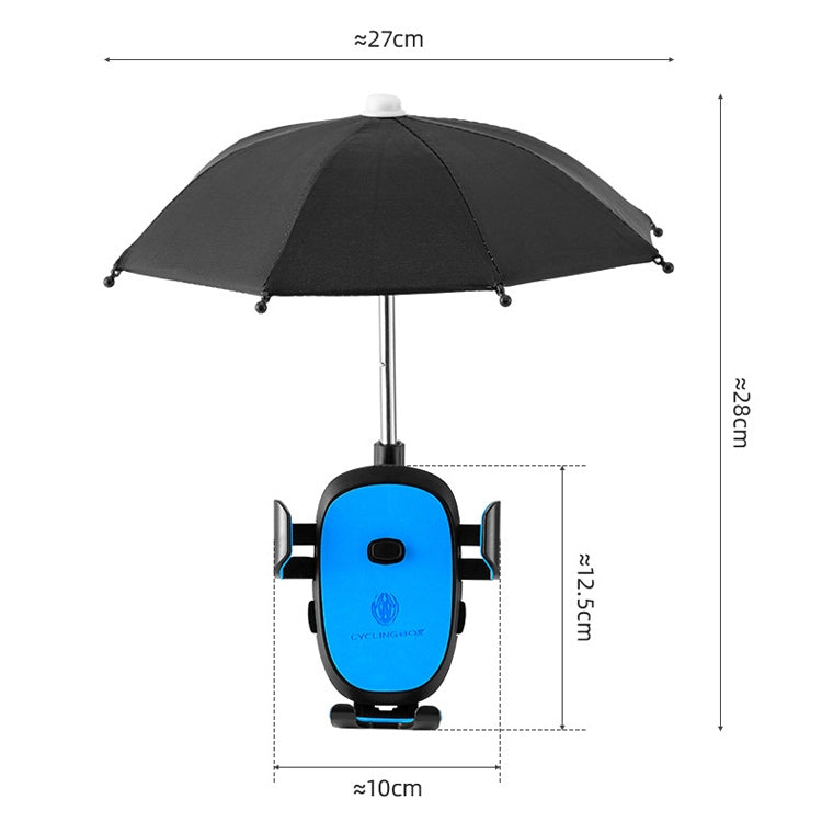 CYCLINGBOX BG-2935 Bicycle Mobile Phone Bracket With Umbrella Waterproof Navigation Electric Car Mobile Phone Frame, Style: Rearview Mirror Installation (Blue) - free shipping - PMC TechLife - Order now!