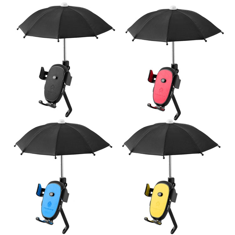 CYCLINGBOX BG-2935 Bicycle Mobile Phone Bracket With Umbrella Water-resistant Navigation Electric Car Mobile Phone Frame, Style: Rearview Mirror Installation (Yellow) - Holders by CYCLINGBOX | Online Shopping South Africa | PMC TechLife | Buy Now Pay Later Mobicred