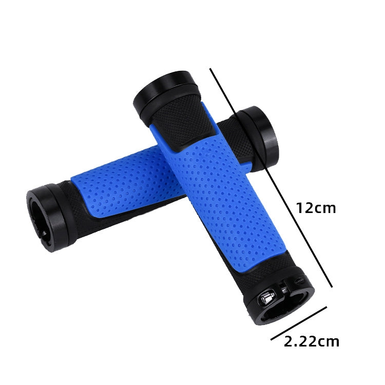 1pair BG-0404 Bicycle Rubber Handle Cover The Mountain Bike Bilateral Lock Dead Anti-Slip Handle Cover(Blue) - Bicycle Grips by PMc TechLife | Online Shopping South Africa | PMc TechLife | Buy Now Pay Later Mobicred