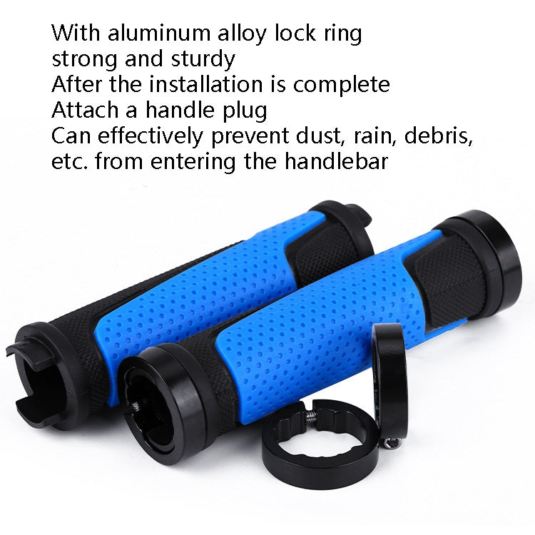 1pair BG-0404 Bicycle Rubber Handle Cover The Mountain Bike Bilateral Lock Dead Anti-Slip Handle Cover(Red) - Bicycle Grips by PMc TechLife | Online Shopping South Africa | PMc TechLife | Buy Now Pay Later Mobicred
