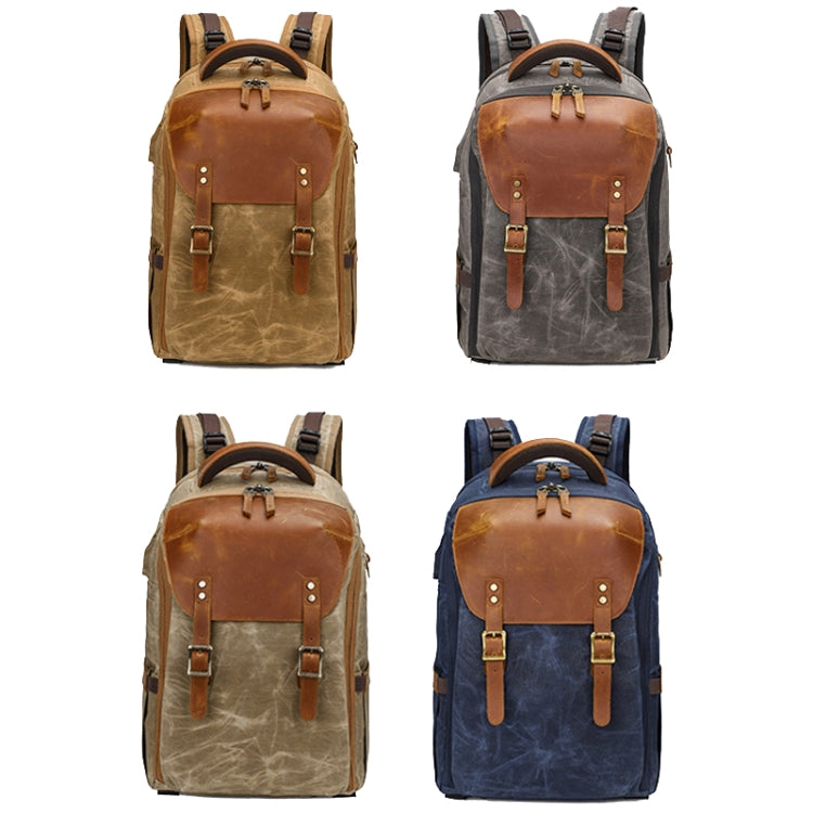 K805 Waterproof Batik Canvas Camera Backpack Outdoor Liner Shoulder Photography Bag(Grey) - Backpack by PMC TechLife | Online Shopping South Africa | PMC TechLife | Buy Now Pay Later Mobicred