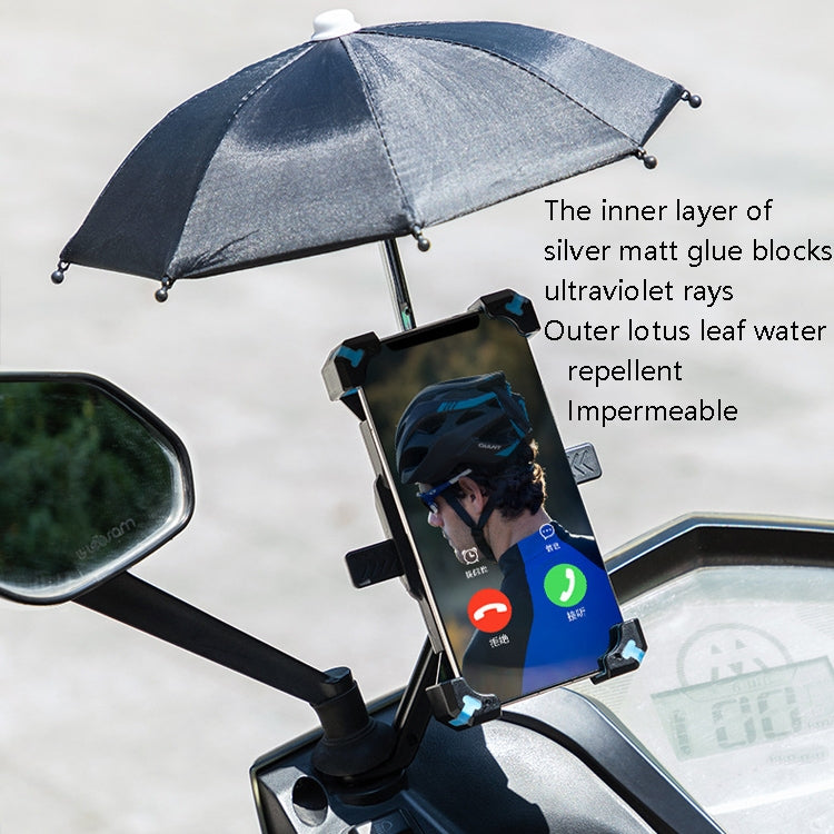 CYCLINGBOX Bicycle Mobile Phone Bracket With Parasol Rider Mobile Phone Frame, Style: Rearview Mirror Installation (Red) - Holders by CYCLINGBOX | Online Shopping South Africa | PMC TechLife | Buy Now Pay Later Mobicred