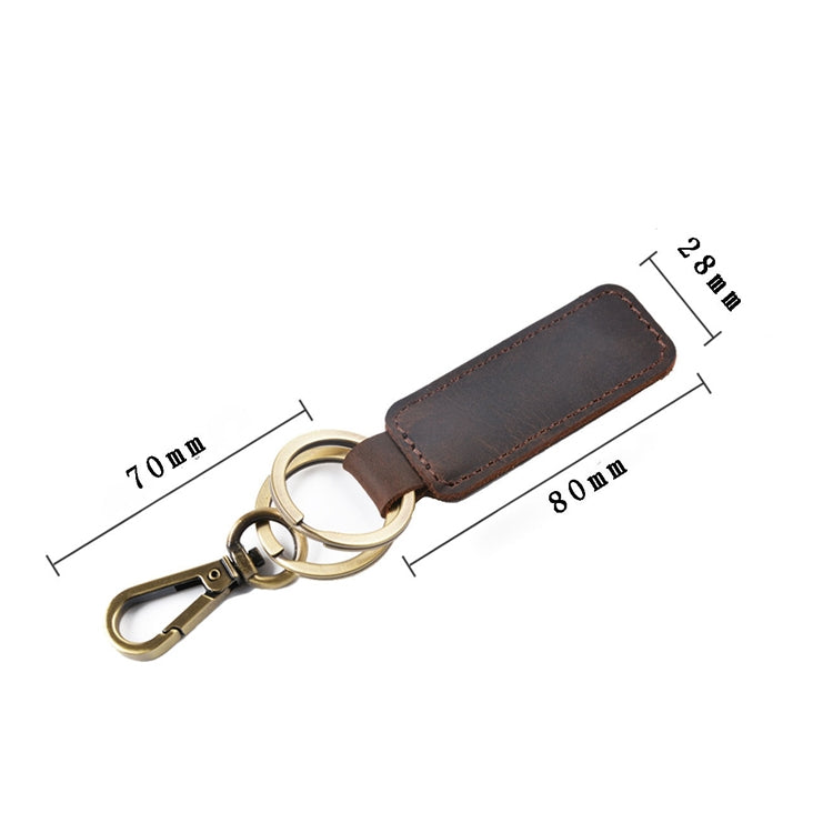 2 PCS Handmade Crazy Horse Leather Retro Keychain Car Couple Keychain, Specification: Double Ring(Blue) - Key Rings by PMC TechLife | Online Shopping South Africa | PMC TechLife | Buy Now Pay Later Mobicred