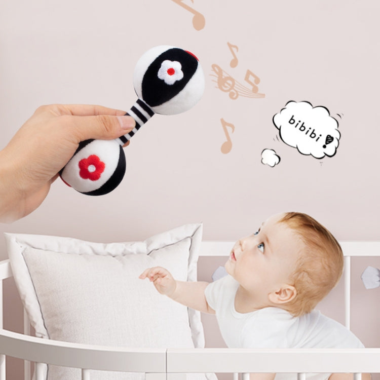 TOLOLO 1 Pair Baby Vision Training Early Educational Toy Newborn Chasing Black And White Sand Hammer Dumbbell Baby Rattle(  T168263-2) - Baby Toys by PMC TechLife | Online Shopping South Africa | PMC TechLife | Buy Now Pay Later Mobicred