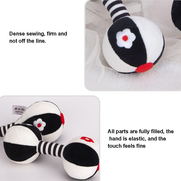 TOLOLO 1 Pair Baby Vision Training Early Educational Toy Newborn Chasing Black And White Sand Hammer Dumbbell Baby Rattle(  T168263-2) - Baby Toys by PMC TechLife | Online Shopping South Africa | PMC TechLife | Buy Now Pay Later Mobicred