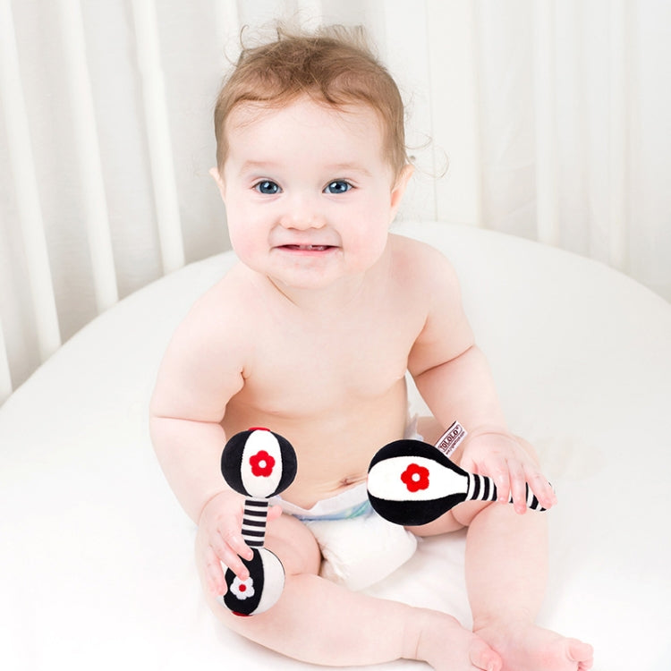 TOLOLO 1 Pair Baby Vision Training Early Educational Toy Newborn Chasing Black And White Sand Hammer Dumbbell Baby Rattle(  T168263-2) - Baby Toys by PMC TechLife | Online Shopping South Africa | PMC TechLife | Buy Now Pay Later Mobicred
