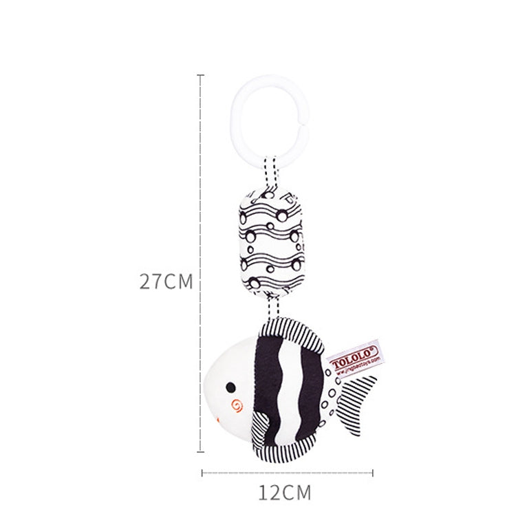 TOLOLO T168231-4 Newborn Bed Bell Early Education Toy Visually Inspires Black And White Wind Chimes Baby Bed Hanging(4B Striped Fish) - free shipping - PMC TechLife - Order now!