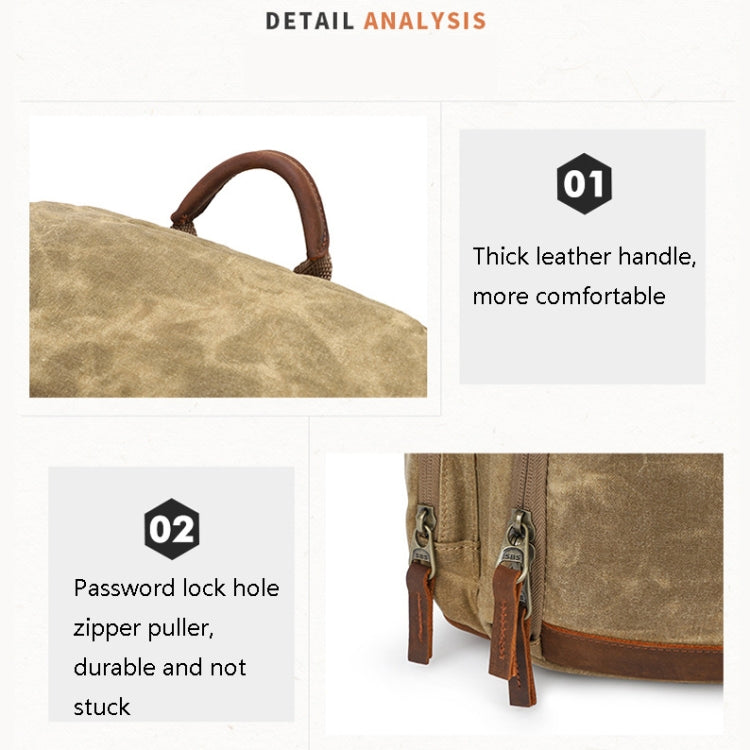 K001-D Leisure Shoulder Camera Bag Waterproof Retro Canvas Camera Storage Backpack(Khaki) - Backpack by PMC TechLife | Online Shopping South Africa | PMC TechLife | Buy Now Pay Later Mobicred