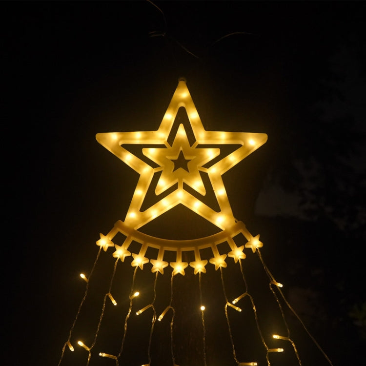 10LM 350 LED Star Waterfall Light Christmas Tree String Lights Outdoor Meteor Light, Plug Spec: US Plug(Warm White Light) - Christmas Decoration Lamps by PMc TechLife | Online Shopping South Africa | PMc TechLife | Buy Now Pay Later Mobicred