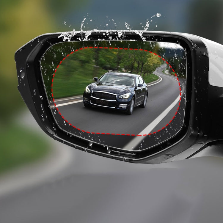 2pcs /Set Rainproof Anti-Fog And Anti-Reflective Film For Car Rearview Mirror Ellipse 100X145mm(Transparent) - Auto Film by PMC TechLife | Online Shopping South Africa | PMC TechLife | Buy Now Pay Later Mobicred