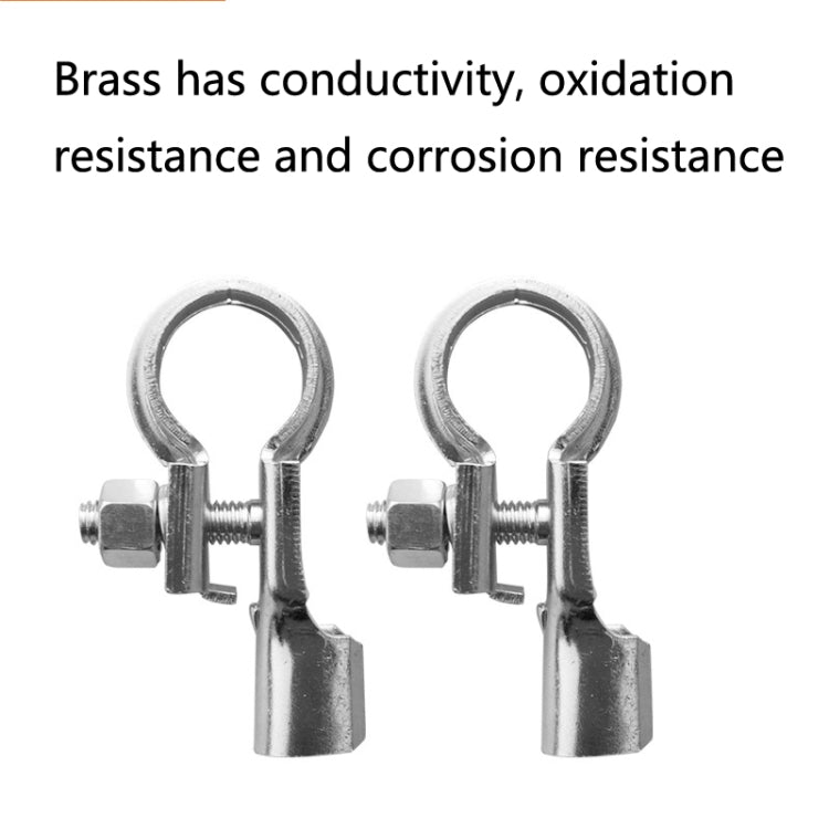 1 Pair T007 Brass Plating Tin Car Battery Pile Head Battery Terminal Connector Cable Junction Head - Booster Cable & Clip by PMC TechLife | Online Shopping South Africa | PMC TechLife | Buy Now Pay Later Mobicred