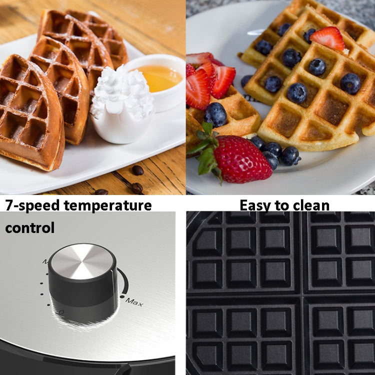 1000W Waffle Maker Breakfast Bread Maker Sandwich Maker Temperature Adjustable Electric Baking Pan(AU Plug) - free shipping - PMC TechLife - Order now!